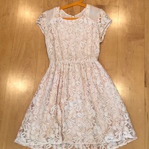 Light Pink Flower Printed Dress